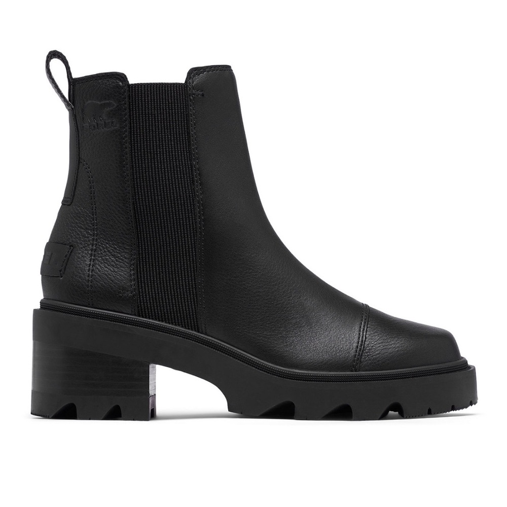 SOREL Joan Now Black Crocodile Patterned Ankle Chelsea pull on BOOTS Booties 8.5 - Picture 5 of 6